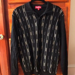Supreme Vertical Stripe Collared Knit Polo FW18